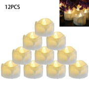 12 Pack LED Tea Lights Candles , Flameless Candles Battery Operated Flickering Candle for Valentine's Gift Christmas Mother's Day Anniversary Wedding Party -Warm White