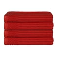 thumbnail image 2 of BNM Cotton Ribbed Checkered Bath Towels (Set of 4), Burgundy, 2 of 8