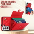 thumbnail image 6 of for Samsung Galaxy S22 Case, Wallet Phone PU Leather Case with Card Holder Crossbody Cover for Women Girls Strap Wristlet RFID Blocking Shockproof Protective Cover for Samsung S22, Red, 6 of 9