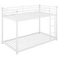 thumbnail image 6 of Metal Bunk Bed Frame for Kids, Teens, Adults, Twin over Twin Bunk Bed Low Floor Bunk Bed Frame with Ladder and Safety Guardrails, No Box Spring Needed, Bedroom Guest Room Furniture, White, 6 of 7