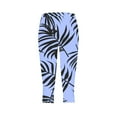 thumbnail image 5 of lcziwo Womens Milk Silk Soft Cropped Leggings Summer Palm Trees Beach Leggings Casual High Waisted Tummy Control Workout Tight Capris Blue S, 5 of 6