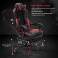 RESPAWN 110 Racing Style Gaming Chair, Reclining Ergonomic Leather Chair with Footrest, in Red 