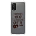 thumbnail image 1 of DistinctInk Clear Shockproof Hybrid Case for Galaxy S20 ULTRA / 5G (6.9" Screen) - TPU Bumper Acrylic Back Tempered Glass Screen Protector - Don't Need Therapy Need to Play Guitar, 1 of 2