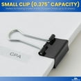 thumbnail image 3 of 1InTheOffice Binder Clips Assorted Sizes, Paper Clamps, Small 0.75", Medium 1.25", Large 2", Metal, 24 Clips/Size, Black, 72 Pack, 3 of 8