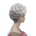 thumbnail image 1 of Lydell Pelucas de mujer esponjosas naturalmente rizadas cortas de pelo sintético peluca completa (456 gris plateado), 1 of 5