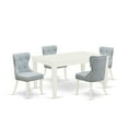 thumbnail image 2 of East West Furniture Weston 5-piece Wood Dining Table and Chair Set in White, 2 of 6