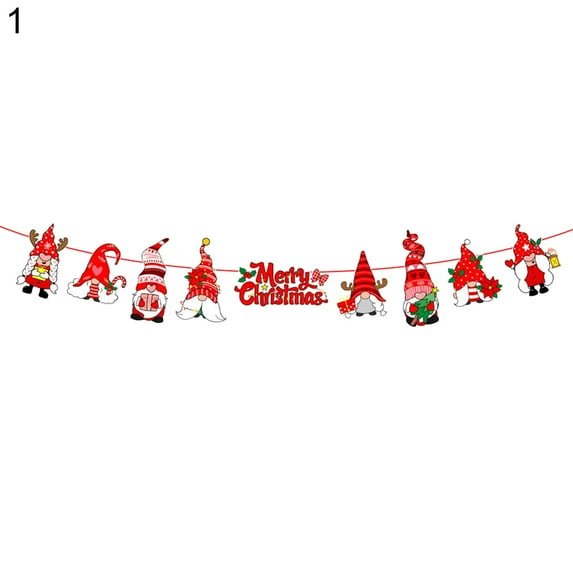 1 Set Lovely Cartoon Festival Banners Colorful Decorative Xmas Hanging Banner Holiday Supplies