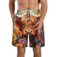 thumbnail image 1 of Fotbe Countryside Colorful Floral Cow Trajes de Baño Estampados para Hombre, Shorts de Verano de Secado Rápido, Ropa de Playa, Bañadores-X-Large, 1 of 6