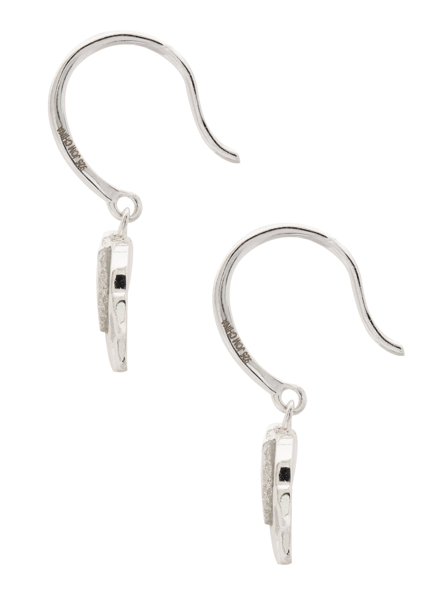 Brilliance Fine Women's Sterling Silver Elephant Glitter Paper Dangle Earrings