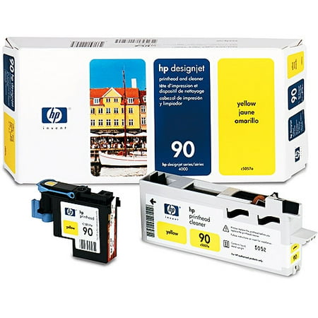 HP C5057A (HP90) Print Head & Cleaner, Yellow