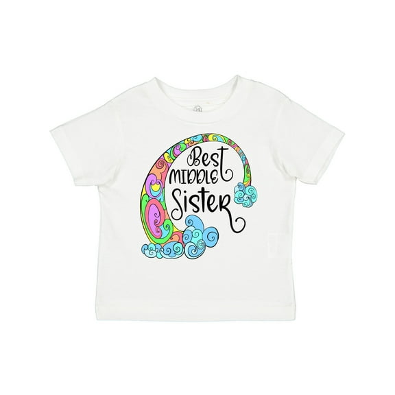 Inktastic Best Middle Sister Colorful Rainbow Swirls Girls Toddler T-Shirt