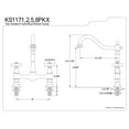 thumbnail image 2 of Kingston Brass KS1178PKX 8" Centerset Kitchen Faucet Less Sprayer, Brushed Nickel, 2 of 3
