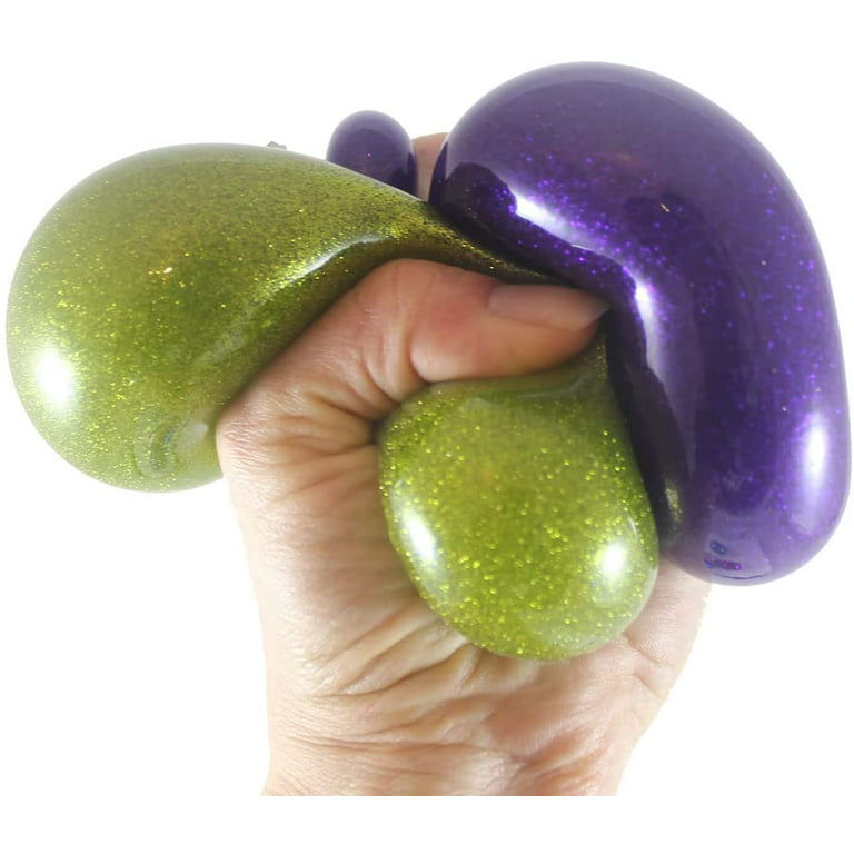 Metallic Glitter Thick Gel-Filled Squeeze Stress Balls - Sensory