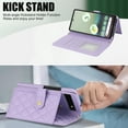 thumbnail image 4 of TECH CIRCLE Folio Faux Leather Case for Google Pixel 6a (6.1") 2022 - Protective Stylish Phone Case, Built-in Stand & Card Slots & Wrist Strap & Button Closure, Lightweight Portable Cover, Purple, 4 of 9