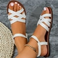 thumbnail image 6 of Babysbule Flat Sandals for Women Oversized Shoes Fashionable Summer Sandals Roman Shoes Beach Shoes Women's Solid Shoes, 6 of 8