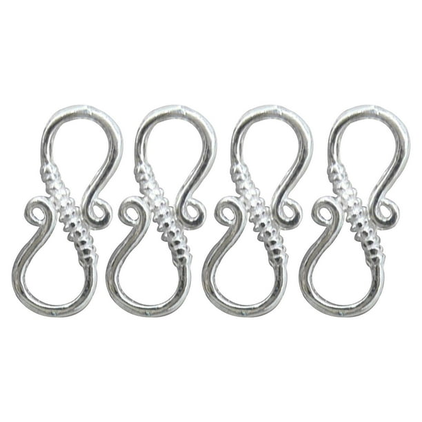 4x Sterling S Hook Clasps Eye Clasp Buckle Durable 12mm Jewelry