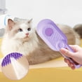 thumbnail image 1 of Cepillo de vapor 3 en 1 para gatos, peine depilatorio multifuncional para gatos y perros, para masajear y limpiar el pelo suelto, recargable, morado., 1 of 9