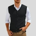 thumbnail image 2 of RMGVDSD Men's Sweater Vests V Neck Sleeveless Knitted Cardigan Vest Comfortable Button Sweater Vest Casual Pullover Fall Outwear Leisure Comfy Sweaters, 2 of 4
