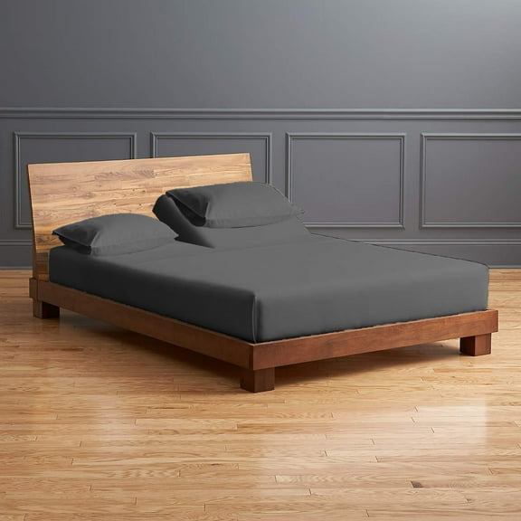 Real 1000 Thread Count 100% Egyptian Cotton, Flex Top King Sheet Set for adjustable bed - Fits Upto 18 Inch Deep Pocket, Split Top Sheet Sets - (Split Head King- 30" Split, Dark Grey)