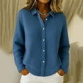 thumbnail image 2 of Enjoytime Fall Jackets for Women 2025 Solid Color Long Sleeve Knit Cardigan Coat Loose Casual Button Down Blouses Plus Size Fashion Clothing, 2 of 4