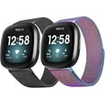 thumbnail image 1 of REQO Lot de 2 Bandes Métalliques Compatibles avec Fitbit Versa 3 / Fitbit Versa 4 / Fitbit Sense 2 / Fitbit Sense pour Femmes Hommes, Sangle Réglable en Acier Inoxydable de Remplacement pour Versa 3/ Fitbit Sense, 1 of 6