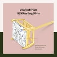 thumbnail image 2 of Kezef 8mm Princess Cut Cubic Zirconia Basket Set Solitaire Stud Earrings Gold Plated Sterling Silver, 2 of 7
