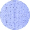 thumbnail image 1 of Ahgly Company Machine Washable Indoor Round Oriental Blue Traditional Area Rugs, 5' Round, 1 of 4