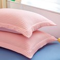 thumbnail image 2 of Xiao Hua Funda de almohada de algodón seersucker lavado (4 piezas) con borde ancho. Comienza tu noche de ensueño con esta cómoda y transpirable funda de almohada de 48 x 74 cm (gris claro)., 2 of 5