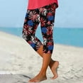 thumbnail image 4 of Pantalones de Yoga de Verano para Mujeres Ligeros de Alta Cintura de Impresión Capris, Pantalones de Gimnasio Y Entrenamiento de Ajuste Delgado con Cintura Elástica para Yoga, Correr, 4 of 5