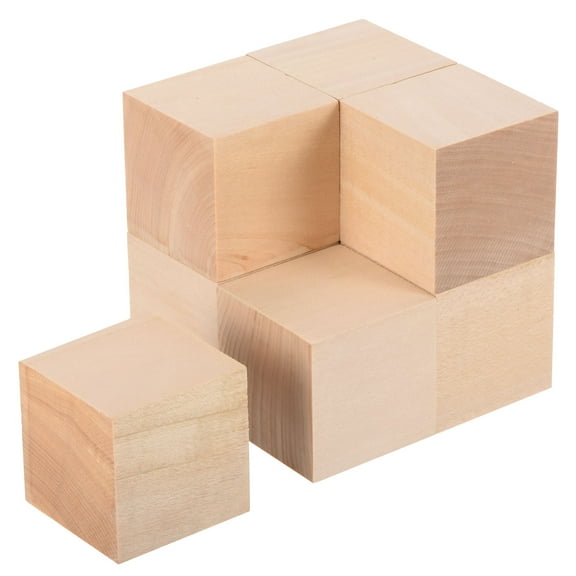8Pcs Basswood Carving Block, 2"x2"x2" Square Wooden Dowels Blocks for DIY, Arts Decoration