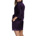thumbnail image 5 of Ekouaer Lace Trim Silk Robe for Women Short Satin Soft Robes Sexy Open Front Lounge Robe 3/4 Sleeve Silky Sleeping Bathrobe with Drawstring, 5 of 6