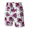 thumbnail image 2 of Yiaed Tulips Flowers Print Men's Swim Trunks with Lining Quick Dry Sports Shorts Beach Shorts Boardshorts-Large, 2 of 5