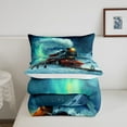 thumbnail image 5 of Train Bedding Set Vintage Steam Engine King Size Comforter Set Men Cute Penguin Green Galaxy Down Comforter,Retro Truck Car Duvet Set Locomotive Snow Mountain Bed Set,Soft, 5 of 7
