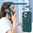 thumbnail image 4 of SaniMore for iPhone 14 Pro PU Leather Case, Wallet Cover Built-in 2 Card Slots & 360° Rotatable Ring Kickstand 360° All-Inclusive Protective Shell for iPhone 14 Pro Women Men, Blue, 4 of 9