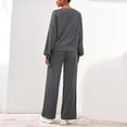 thumbnail image 4 of Women 2 Piece Outfits Fall Sweatsuits Crewneck Sweatshirt Wide Leg Sweatpants Lounge Sets Tracksuit, 4 of 7
