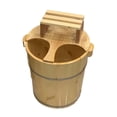 thumbnail image 4 of Bañera de remojo para pies, pedicura, baño de pies, hecho a mano, barril de madera, baño de pies con taburete estilo B, 4 of 9