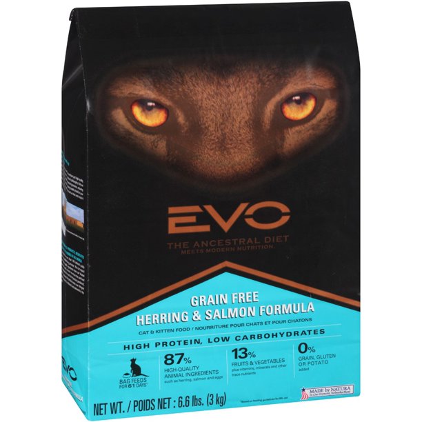 Evo Ancestral Diet GrainFree Herring & Salmon Formula Dry Cat Food, 6.