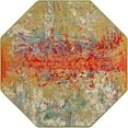 thumbnail image 2 of Unique Loom Outdoor Modern Collection Area Rug - Crumpled (4' 1" Octagon Multi/Gold), 2 of 9