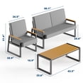 thumbnail image 3 of Asofer 4-PCS Patio Furniture Set on Sale, Outdoor Conversation Set with Cushion & Wooden Handle for lawn, Yard, Poolside,, 3 of 8