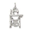 thumbnail image 1 of Solid 925 Sterling Silver Sewing Machine Charm Pendant - 21mm x 15mm, 1 of 3