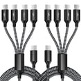 thumbnail image 1 of Cable de carga múltiple USB C Splitter, paquete de 2 unidades, 4 en 1, 5 pies, 1 of 7