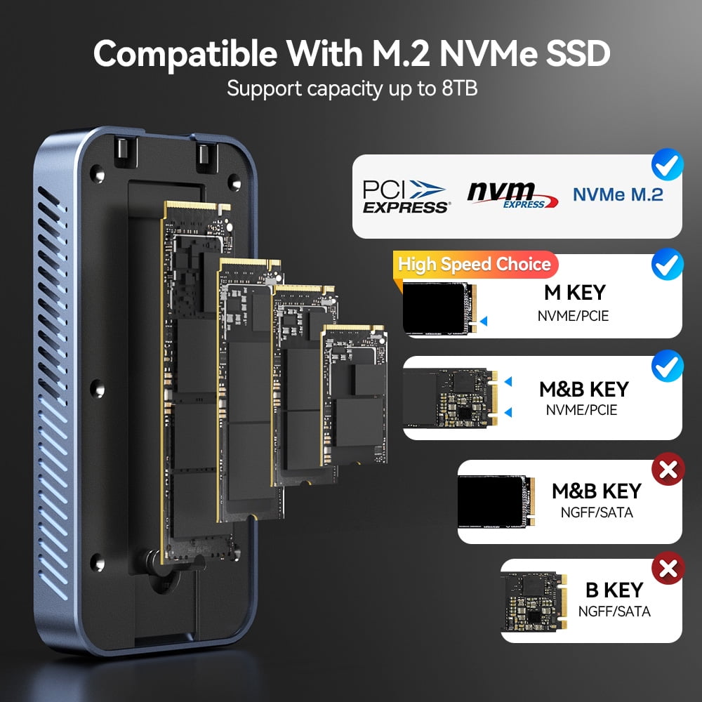 ACASIS 80Gbps M.2 NVMe SSD Enclosure Compatible with USB4 , USB4, USB3.2/3.1/3.0  SSD Case, with  Firmware 62.62 & Cooling Fan (TB501 Pro) (Phantom Gray)