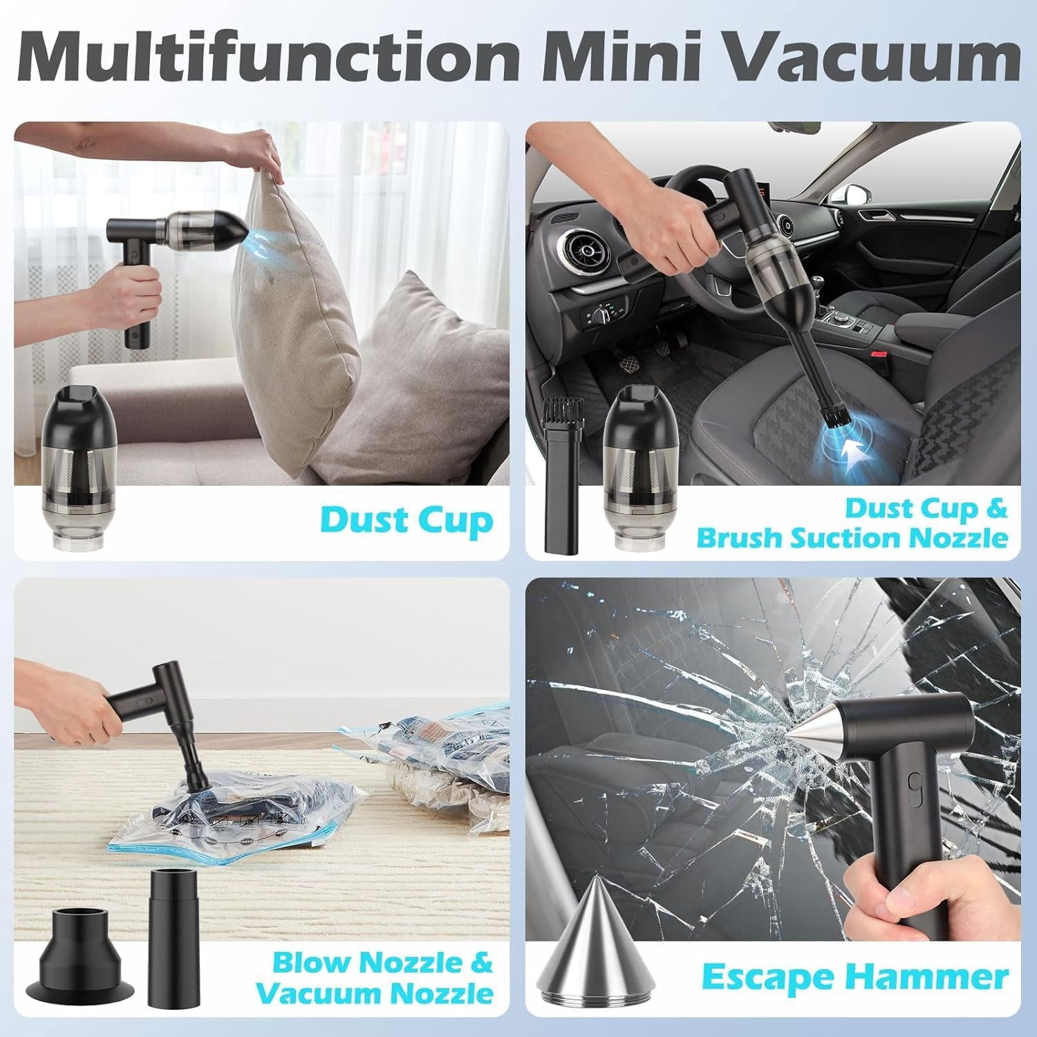 Ddluck Compressed Air Duster True 130000RPM Full Metal 8000mAh