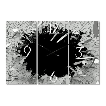 Designart 'Abstract Broken Wall 3D Design' Modern Wall Clock