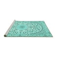thumbnail image 2 of Ahgly Company Machine Washable Indoor Rectangle Medallion Turquoise Blue Traditional Area Rugs, 6' x 9', 2 of 4