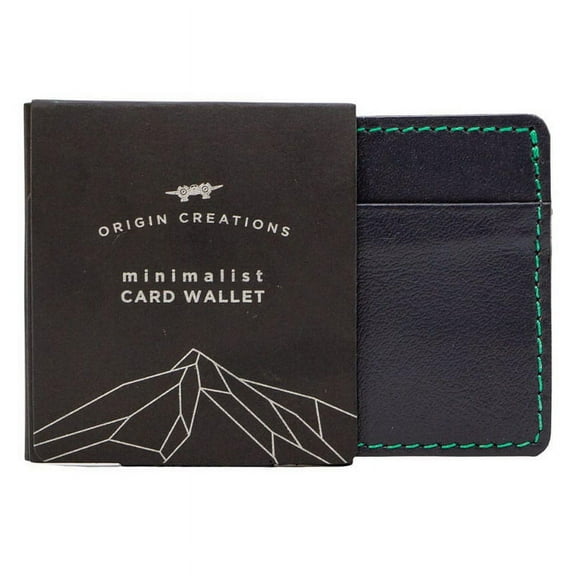 Twin Engine Coffee Origin Creations Artisan Leather Card Wallet Deep Water Navy