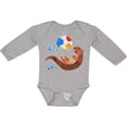 thumbnail image 3 of Inktastic Cute Otter and Beachball Boys or Girls Long Sleeve Baby Bodysuit, 3 of 5