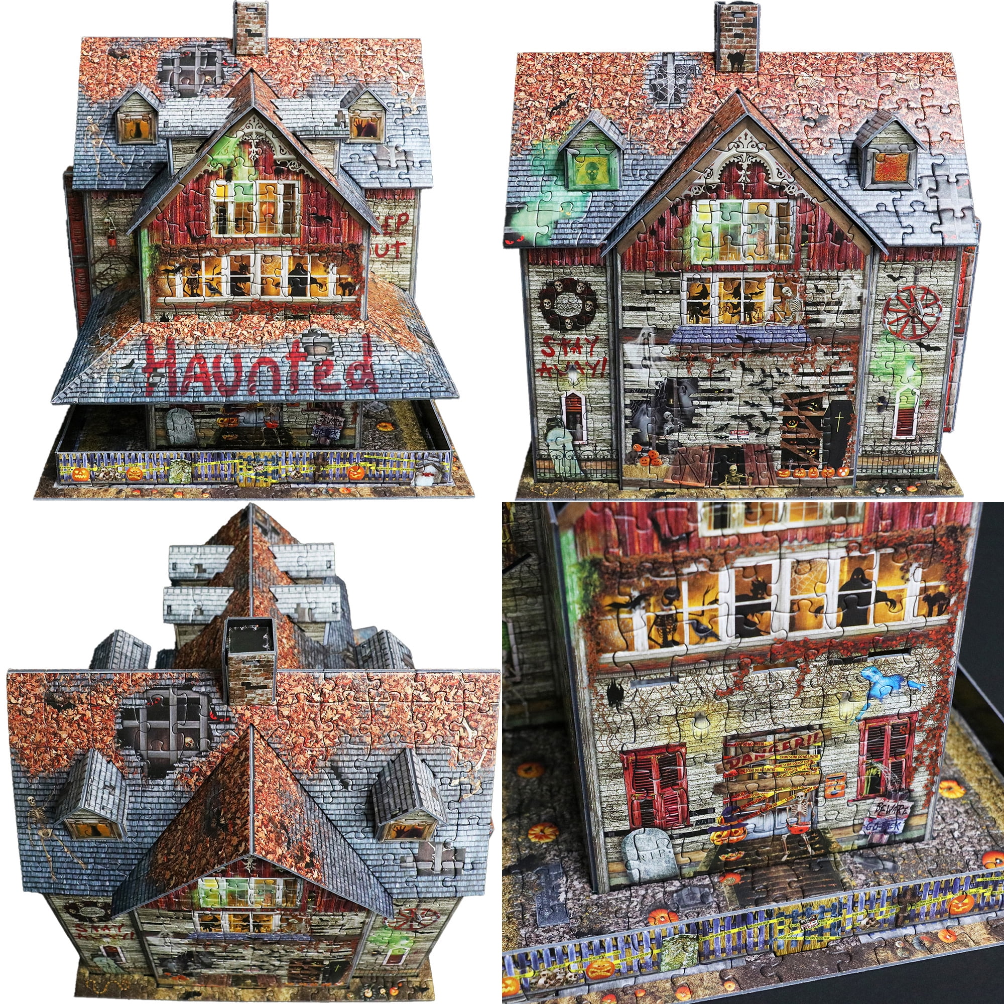 Eurographics: 3D Puzzle: Haunted House - 1100 Pieces - Halloween Adult Jigsaw, 13.75 x 10.5 x 11" Assembled Size, High-Quality Recycled Materials
