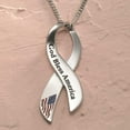 thumbnail image 2 of God Bless America Steel Ribbon Pendant Necklace, 2 of 3