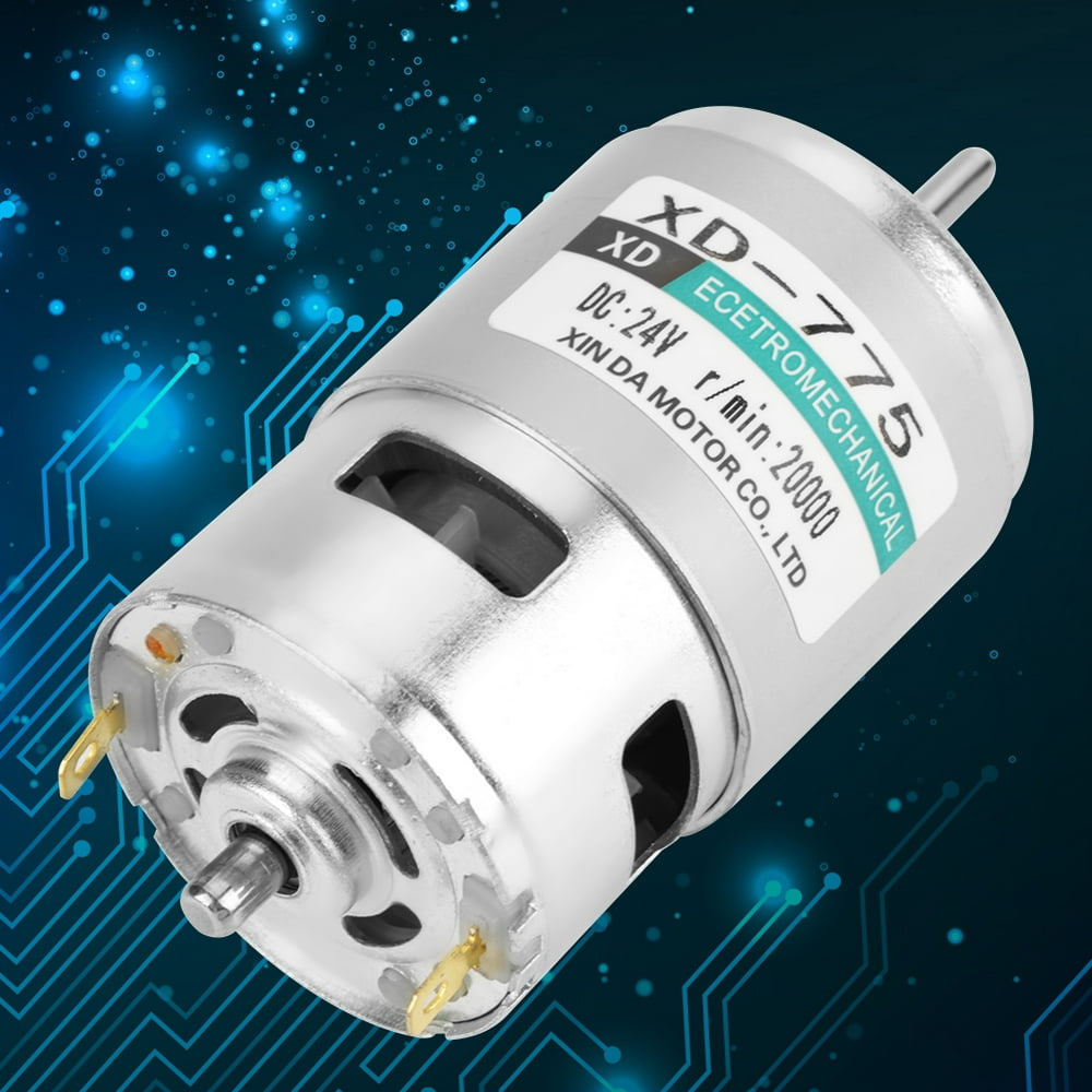 LYUMO XD775 12V/24V High Speed Low Noise Double Ball Bearing Brush DC